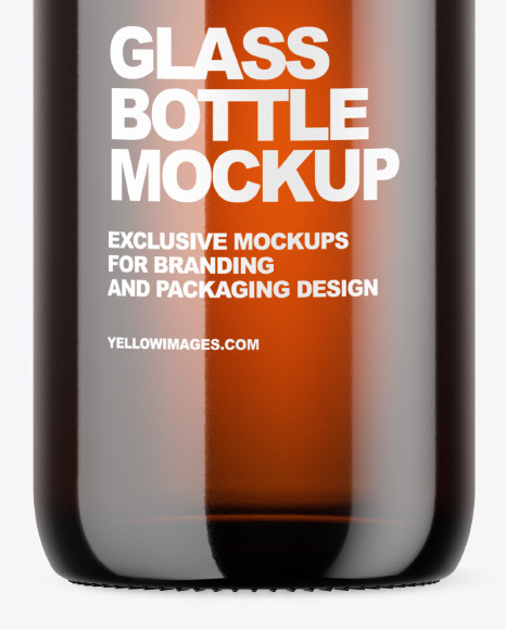 Amber Glass Bottle Mockup PSD #1