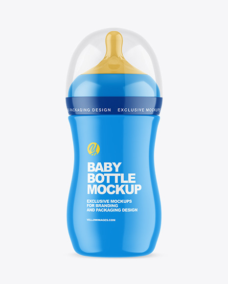 Glossy Baby Bottle Mockup