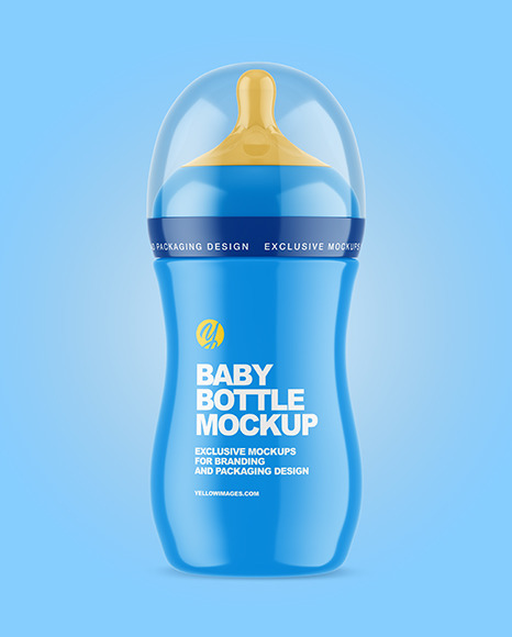 Glossy Baby Bottle Mockup PSD #1