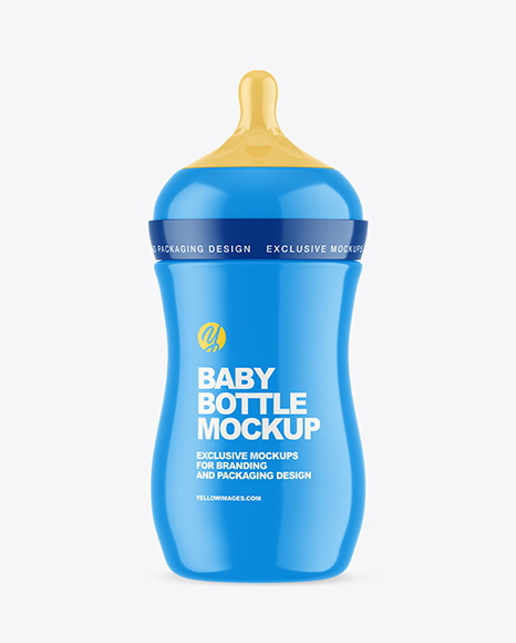 Glossy Baby Bottle Mockup PSD #6