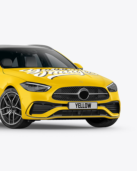 Station Wagon Mockup - Half Side View