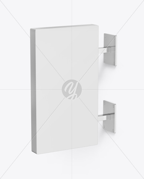 Metallic Rectangular Signboard Mockup PSD #3
