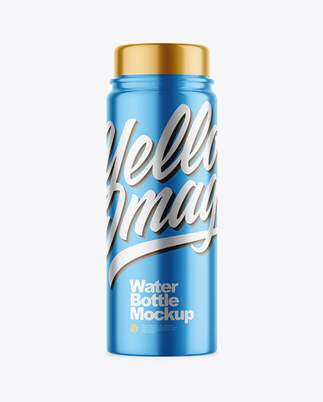 Glossy Metallic Bottle Mockup PSD #2