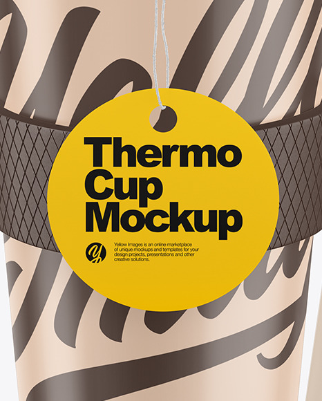Thermocup With a Spoon Mockup PSD #1