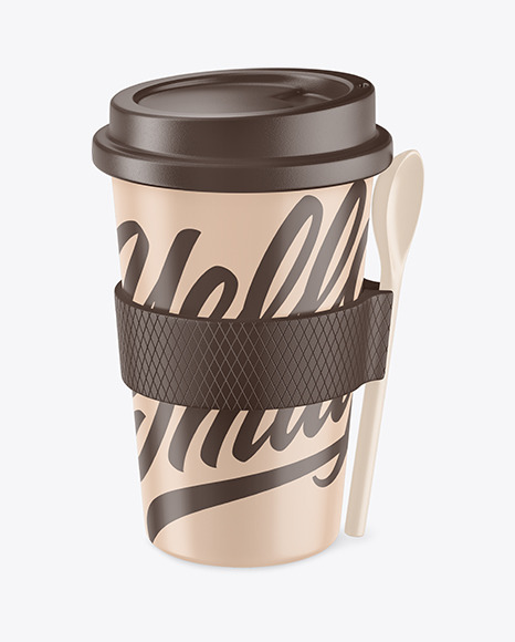 Thermocup With a Spoon Mockup PSD #6