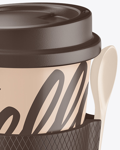 Thermocup With a Spoon Mockup PSD #7