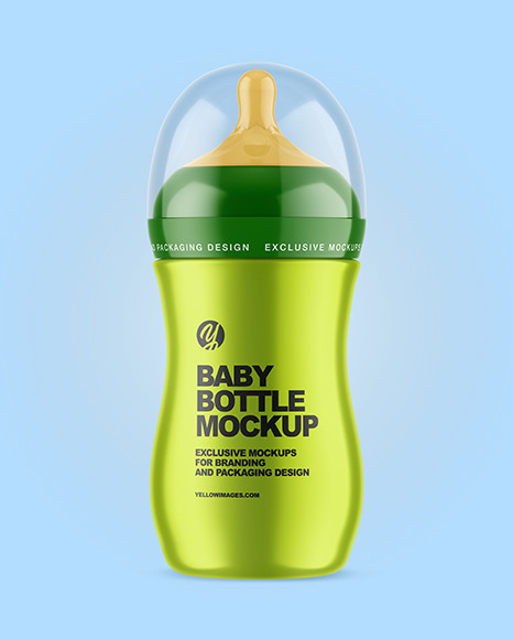Metallic Baby Bottle Mockup PSD #6