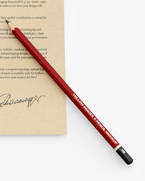 Kraft Paper With Pencil Mockup PSD #6