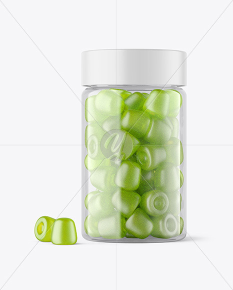 Plastic Bottle with Gummies Mockup PSD #1