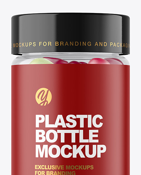 Plastic Bottle with Gummies Mockup PSD #5