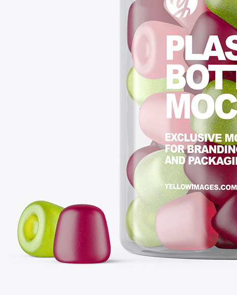 Plastic Bottle with Gummies Mockup PSD #6