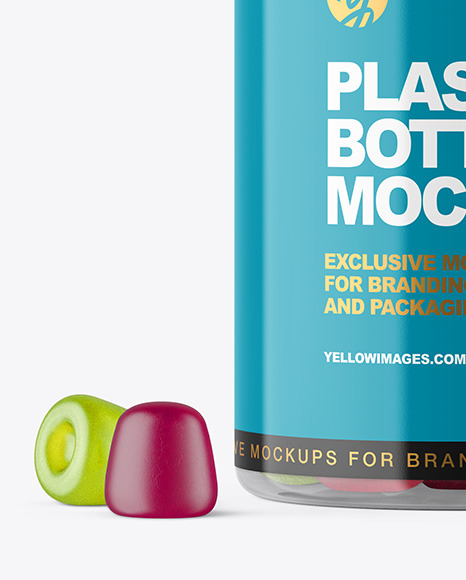 Plastic Bottle with Gummies Mockup PSD #7