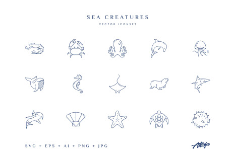 Sea Creatures (vector icons)