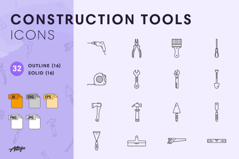 Construction tools (vector icons)