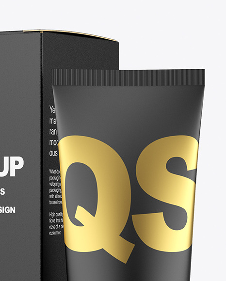 Cosmetic Tube with Box Mockup PSD #1