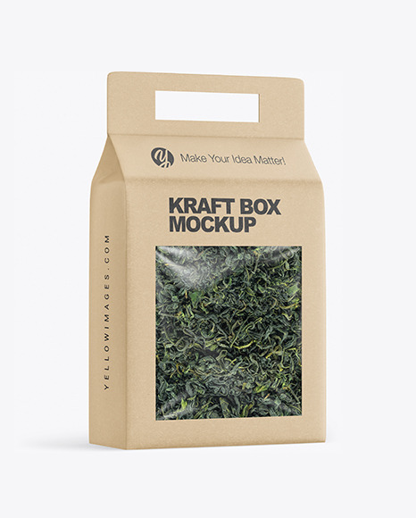 Kraft Box with Green Tea Mockup PSD #2
