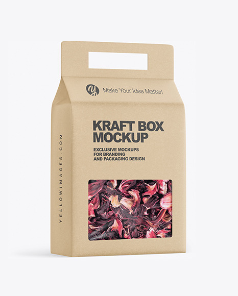 Kraft Box with Flower Tea Mockup