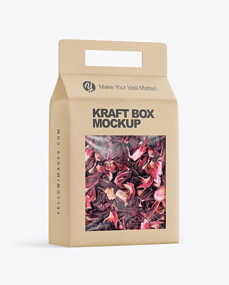 Kraft Box with Flower Tea Mockup PSD #2
