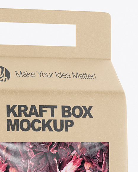 Kraft Box with Flower Tea Mockup PSD #1