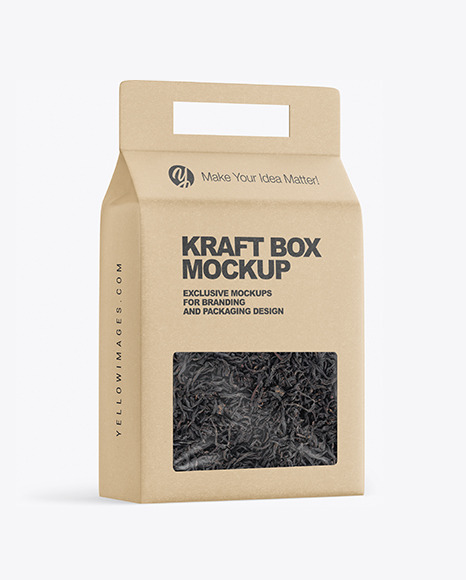 Kraft Box with Black Tea Mockup