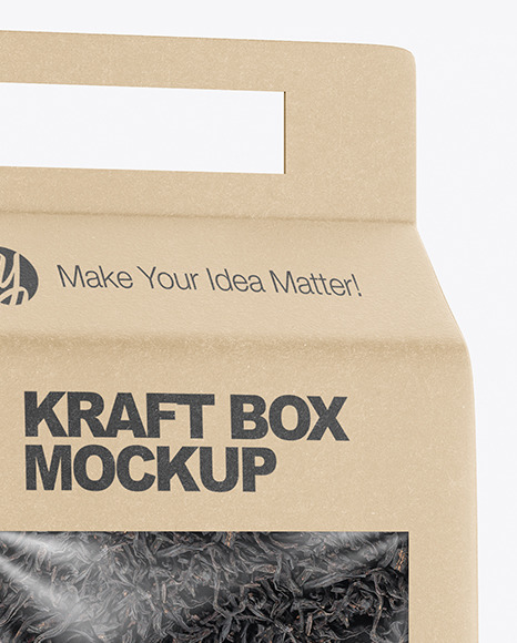 Kraft Box with Black Tea Mockup PSD #1
