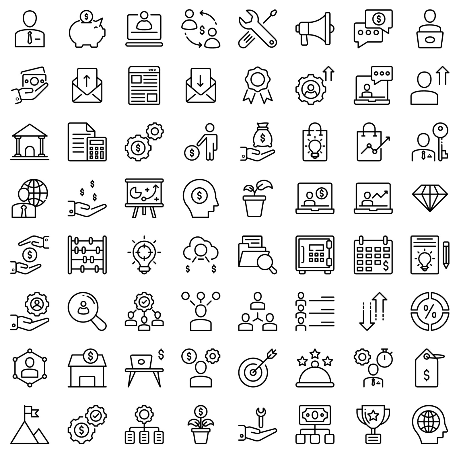 60+ Business Colored Line Icons