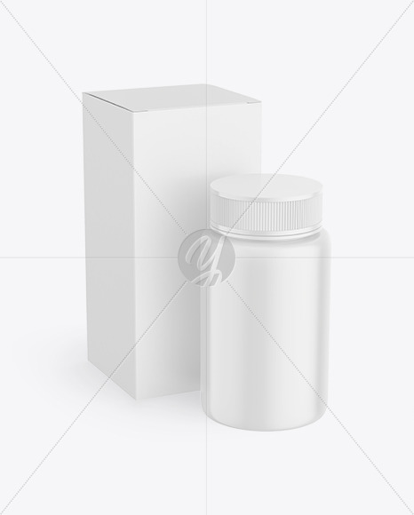 Pills Bottle with Box Mockup PSD #3