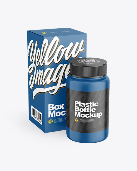 Pills Bottle with Box Mockup