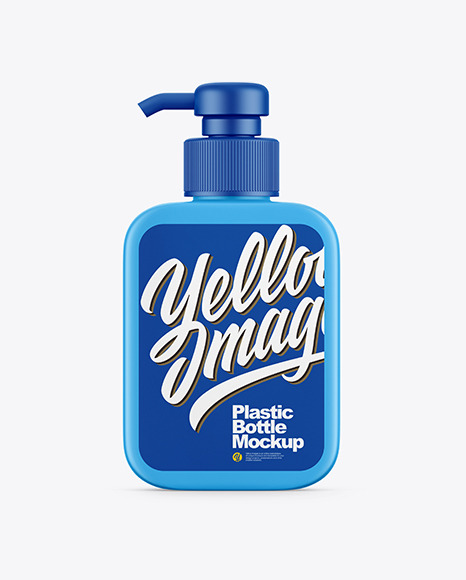 Plastic Bottle with Pump Mockup