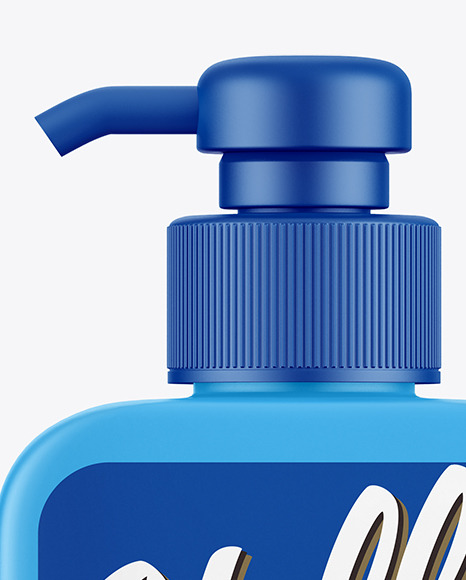 Plastic Bottle with Pump Mockup PSD #2
