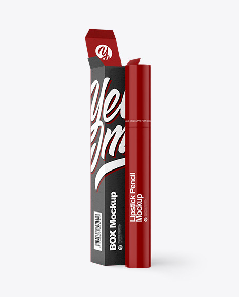 Lipstick Pencil with Box Mockup