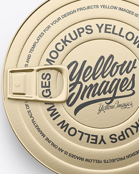 Tin Can with Paper Label Mockup PSD #2