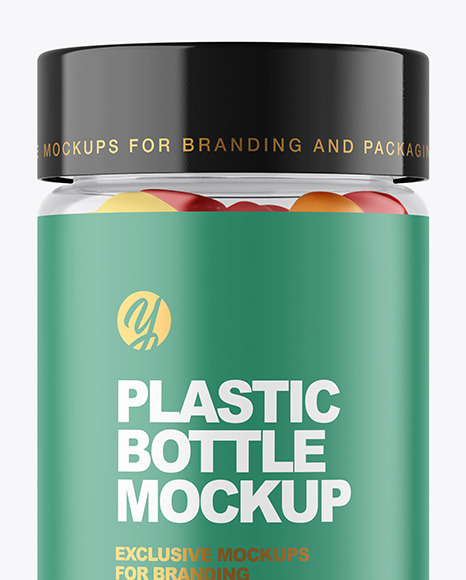 Plastic Bottle with Gummies Mockup PSD #6