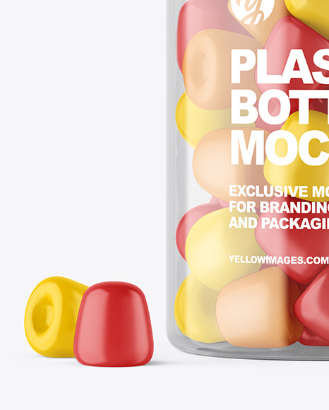 Plastic Bottle with Gummies Mockup PSD #7