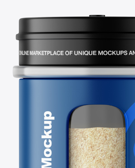 Matte Spice Jar w  Granulated Garlic Mockup PSD #3