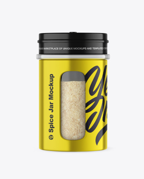 Metallic Spice Jar w  Granulated Garlic Mockup PSD #2