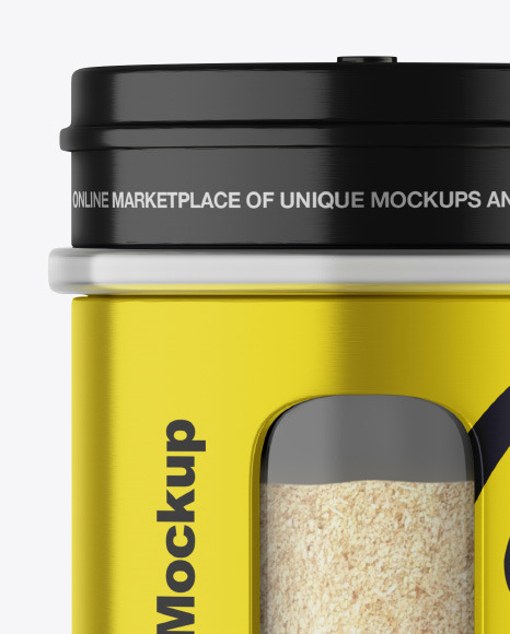 Metallic Spice Jar w  Granulated Garlic Mockup PSD #3