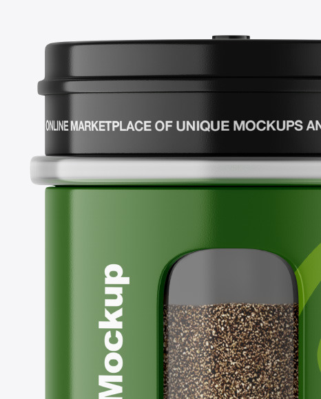 Glossy Spice Jar w  Black Pepper Mockup PSD #3