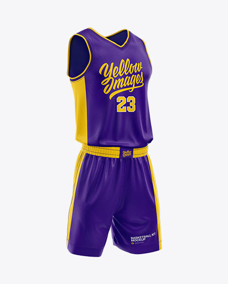 Basketball Kit Mockup - Half Side View