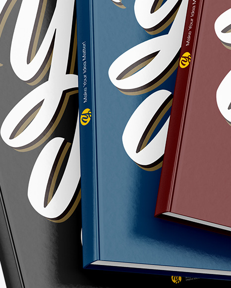 Three Hardcover Books Mockup PSD #2