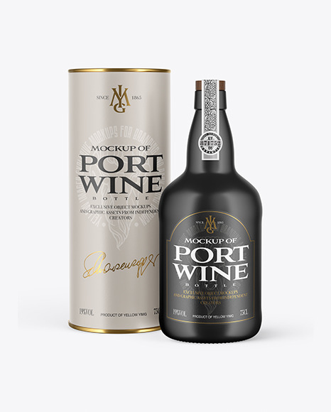 Ceramic Port Wine Bottle With Tube Mockup PSD #2
