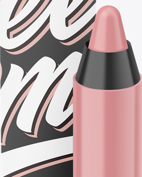 Lipstick Pencil with Box Mockup PSD #1