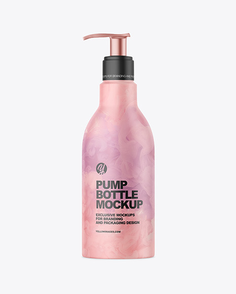 Matte Bottle with Pump Mockup