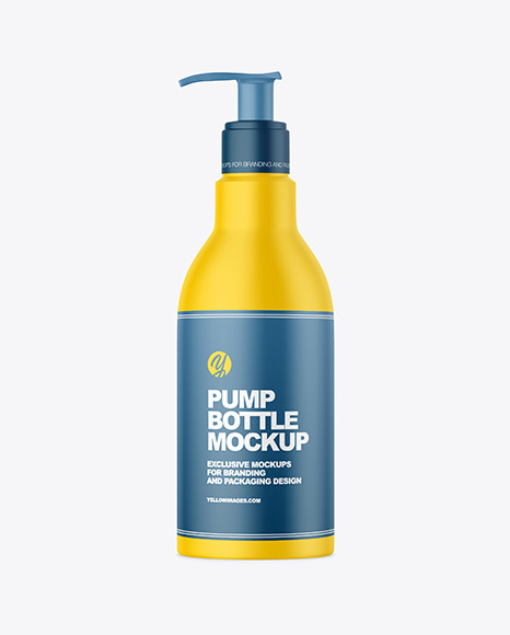Matte Bottle with Pump Mockup PSD #1