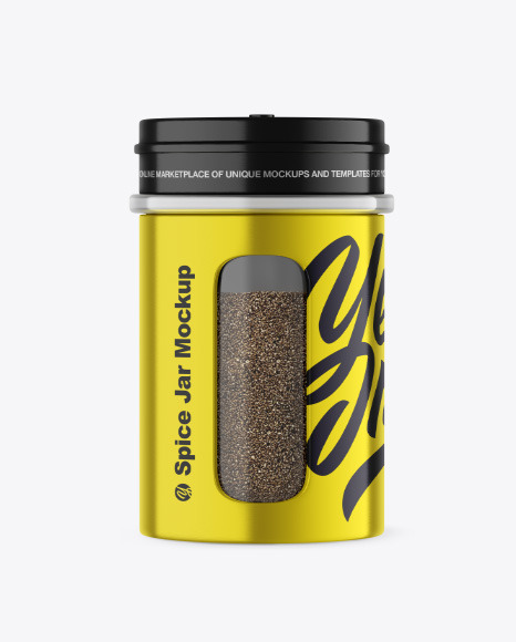 Metallic Spice Jar w  Black Pepper Mockup PSD #2