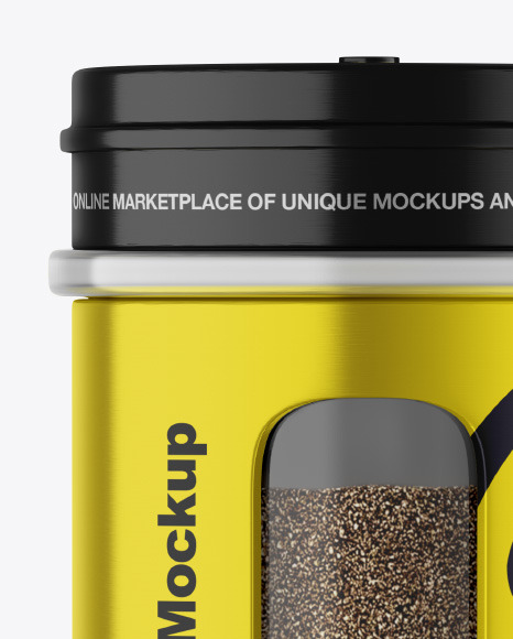 Metallic Spice Jar w  Black Pepper Mockup PSD #3