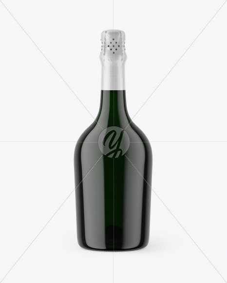 Dark Glass Champaign Bottle Mockup PSD #3