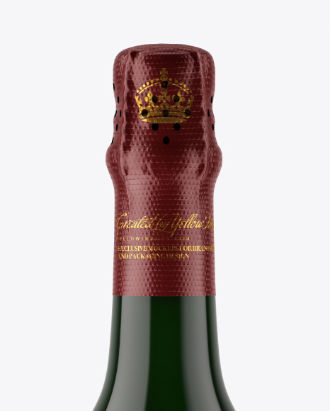 Dark Glass Champaign Bottle Mockup PSD #2