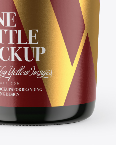 Dark Glass Champaign Bottle Mockup PSD #1
