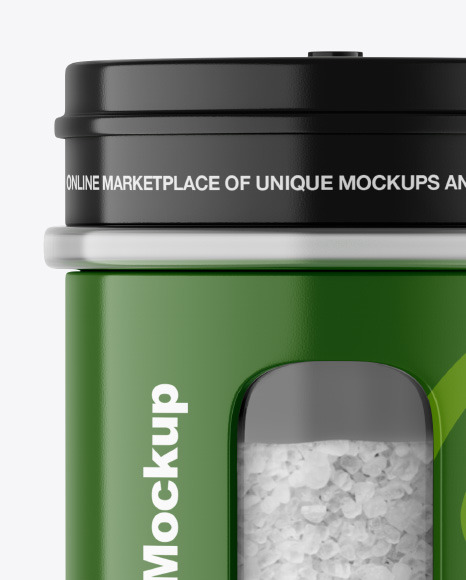 Glossy Spice Jar w  Salt Mockup PSD #3